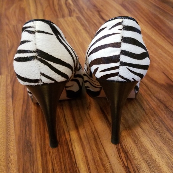 Aldo Zebra Print Peep Toe Heels - Picture 4 of 8